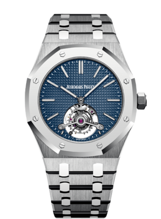 Audemars Piguet - 26510IP.OO.1220IP.01  Royal Oak Ultra Thin Tourbillon Titanium / Platinum / Blue