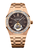 Audemars Piguet - 26516OR.ZZ.1220OR.01  Royal Oak Ultra Thin Tourbillon Pink Gold / Baguette / Brown