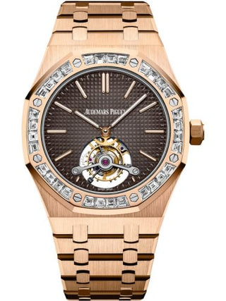 Audemars Piguet - 26516OR.ZZ.1220OR.01  Royal Oak Ultra Thin Tourbillon Pink Gold / Baguette / Brown