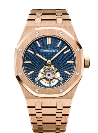 Audemars Piguet - 26522OR.OO.1220OR.01  Royal Oak Ultra Thin Tourbillon Pink Gold / Blue Evolutive