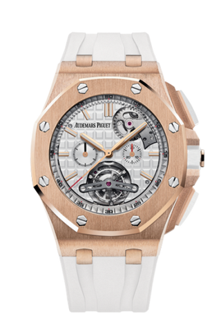 Audemars Piguet - 26540OR.OO.A010CA.01  Royal Oak Offshore Tourbillon Chronograph Peripheral Red Gold / White