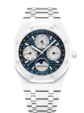 Audemars Piguet - 26579CB.OO.1225CB.01  Royal Oak Perpetual Calendar 41 White Ceramic / Blue