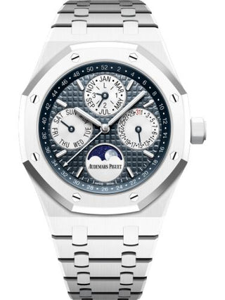 Audemars Piguet - 26579CB.OO.1225CB.01  Royal Oak Perpetual Calendar 41 White Ceramic / Blue