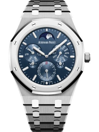 Audemars Piguet - 26586IP.OO.1240IP.01  Royal Oak Perpetual Calendar Ultra Thin Titanium - Platinum / Blue / Bracelet