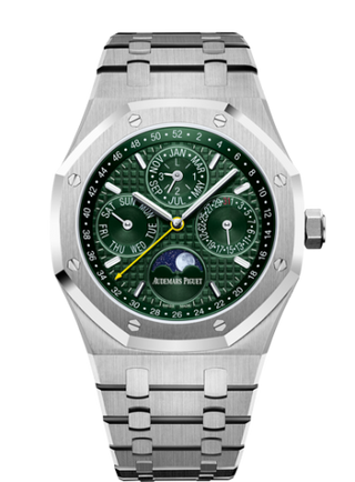 Audemars Piguet - 26606ST.OO.1220ST.01  Royal Oak Perpetual Calendar 41 Stainless Steel / Green / Unique Timepieces