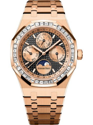 Audemars Piguet - 26614OR.ZZ.1220OR.01  Royal Oak Perpetual Calendar 41 Pink Gold - Baguette / Black