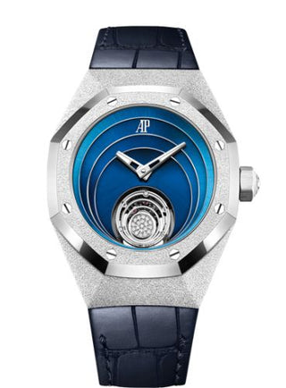 Audemars Piguet - 26630BC.GG.D326CR.01  Audemars Piguet Royal Oak Concept Frosted Gold Flying Tourbillon White Gold / Blue