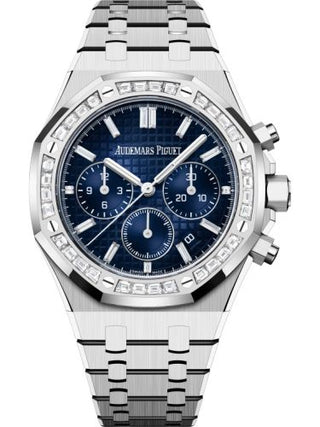 Audemars Piguet - 26715BC.ZZ.1356BC.01  Royal Oak Chronograph 38 White Gold - Diamond / Smoked Blue