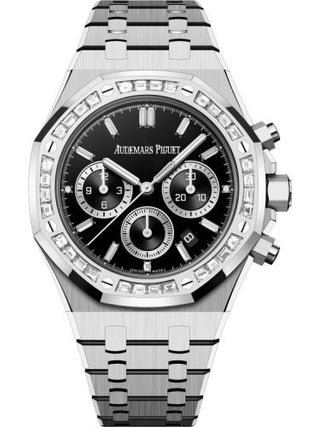 Audemars Piguet - 26715BC.ZZ.1356BC.02  Royal Oak Chronograph 38 White Gold - Diamond / Onyx