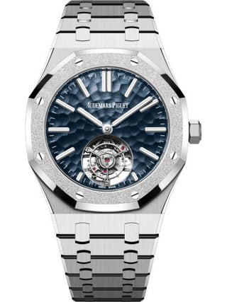 Audemars Piguet - 26730BC.GG.1320BC.01  Royal Oak Self-Winding Flying Tourbillon White Gold - Frosted / Dimpled Blue