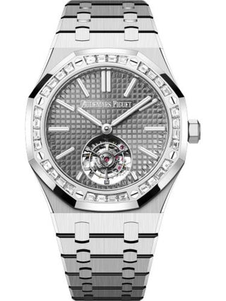 Audemars Piguet - 26730BC.ZZ.1320BC.01  Royal Oak Self-Winding Flying Tourbillon White Gold - Baguette / Grey