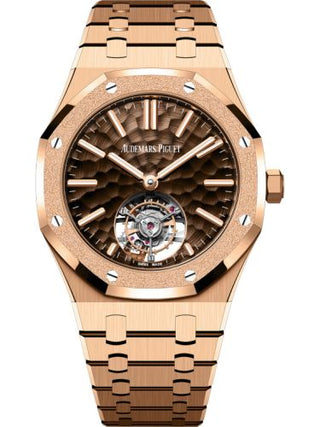 Audemars Piguet - 26730OR.GG.1320OR.01  Royal Oak Self-Winding Flying Tourbillon Pink Gold - Frosted / Dimpled Brown