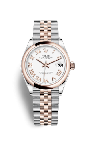 Rolex - 278241-0002  Datejust 31 Stainless Steel/ Rose Gold / Domed / White - Roman / Jubilee