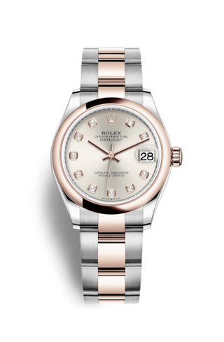 Rolex - 278241-0015  Datejust 31 Stainless Steel/ Rose Gold / Domed / Silver - Diamond / Oyster