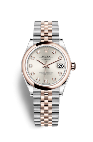 Rolex - 278241-0016  Datejust 31 Stainless Steel/ Rose Gold / Domed / Silver - Diamond / Jubilee