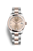 Rolex Datejust 31 Stainless Steel/ Rose Gold / Domed / Aubergine - Roman / Oyster (278241-0023)