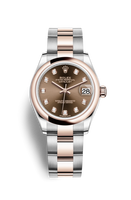 Rolex Datejust 31 Stainless Steel/ Rose Gold / Domed / Chocolate - Roman / Oyster (278241-0027)