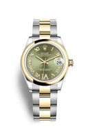 Rolex Datejust 31 Stainless Steel / Yellow Gold / Domed / Olive - Diamond / Oyster (278243-0015)