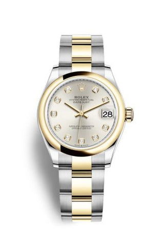 Rolex - 278243-0019  Datejust 31 Stainless Steel / Yellow Gold / Domed / Silver - Diamond / Oyster