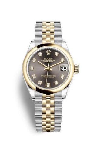 Rolex - 278243-0022  Datejust 31 Stainless Steel/ Yellow Gold / Domed / Grey - Diamond / Jubilee