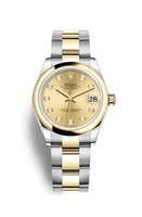 Rolex Datejust 31 Stainless Steel / Yellow Gold / Domed / Grey - Diamond / Oyster (278243-0025)