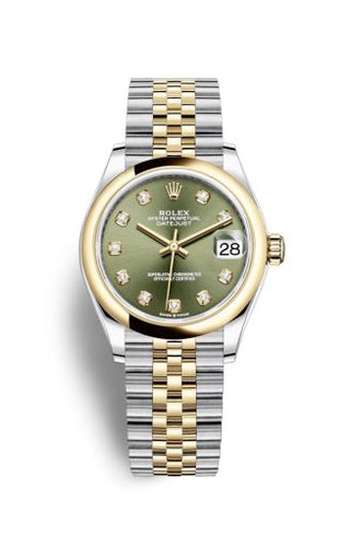 Rolex - 278243-0030  Datejust 31 Stainless Steel/ Yellow Gold / Domed / Olive - Diamond / Jubilee