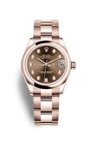 Rolex - 278245-0015  Datejust 31 Rose Gold / Domed / Chocolate - Diamond / Oyster