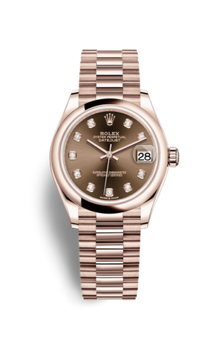 Rolex - 278245-0016  Datejust 31 Rose Gold / Domed / Chocolate - Diamond / President