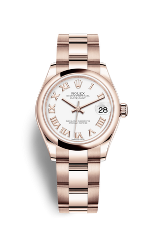 Rolex - 278245-0017  Datejust 31 Rose Gold / Domed / White - Roman / Oyster