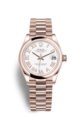 Rolex - 278245-0018  Datejust 31 Rose Gold / Domed / White - Roman / President