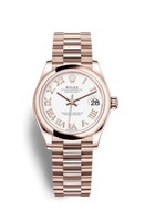 Rolex Datejust 31 Rose Gold / Domed / Grey / President (278245-0018)