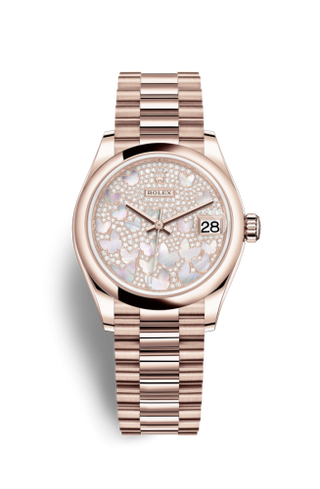 Rolex - 278245-0020  Datejust 31 Rose Gold / Domed / Butterfly / President