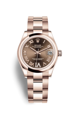 Rolex - 278245-0023  Datejust 31 Rose Gold / Domed / Chocolate - Roman / Oyster