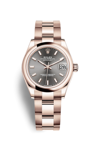 Rolex - 278245-0025  Datejust 31 Rose Gold / Domed / Grey / Oyster