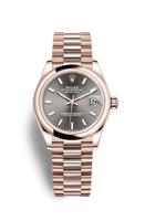 Rolex Datejust 31 Rose Gold / Domed / Rose - Roman / President (278245-0026)