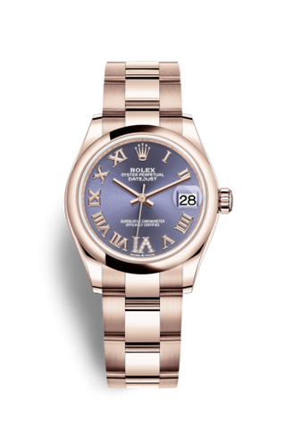 Rolex - 278245-0027  Datejust 31 Rose Gold / Domed / Aubergine - Roman / Oyster