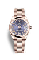 Rolex Datejust 31 Rose Gold / Domed / Chocolate - Diamond / Oyster (278245-0027)