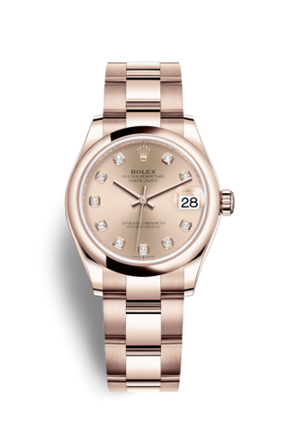 Rolex - 278245-0029  Datejust 31 Rose Gold / Domed / Rose - Diamond / Oyster