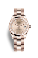 Rolex Datejust 31 Rose Gold / Domed / Rose - Roman / Oyster (278245-0029)