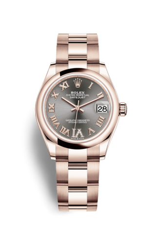 Rolex - 278245-0031  Datejust 31 Rose Gold / Domed / Grey - Roman / Oyster