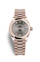 Rolex Datejust 31 Rose Gold / Domed / Butterfly / President (278245-0032)