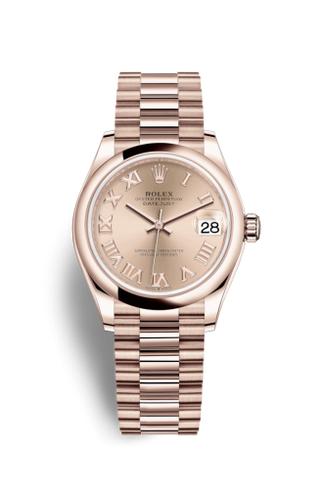 Rolex - 278245-0034  Datejust 31 Rose Gold / Domed / Rose - Roman / President