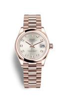 Rolex Datejust 31 Rose Gold / Domed / Aubergine - Roman / President (278245-0038)