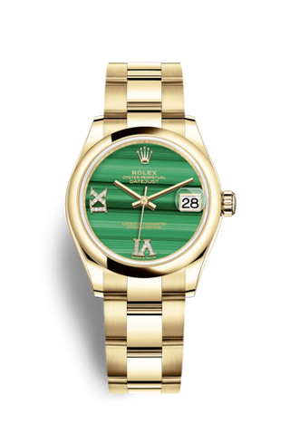 Rolex - 278248-0003  Datejust 31 Yellow Gold / Domed / Malachite / Oyster