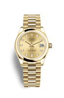 Rolex Datejust 31 Yellow Gold / Domed / Grey - Diamond / Oyster (278248-0014)