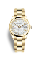 Rolex Datejust 31 Yellow Gold / Domed / Silver - Roman / Oyster (278248-0015)