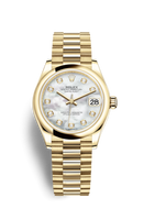 Rolex Datejust 31 Yellow Gold / Domed / Silver - Diamond / Oyster (278248-0016)