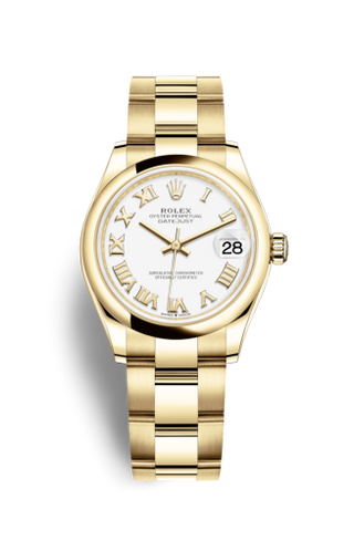 Rolex - 278248-0019  Datejust 31 Yellow Gold / Domed / White - Roman / Oyster