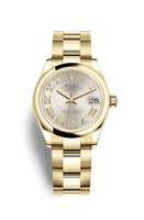 Rolex Datejust 31 Yellow Gold / Domed / Grey - Diamond / President (278248-0027)