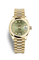 Rolex Datejust 31 Yellow Gold / Domed / White - Roman / President (278248-0030)